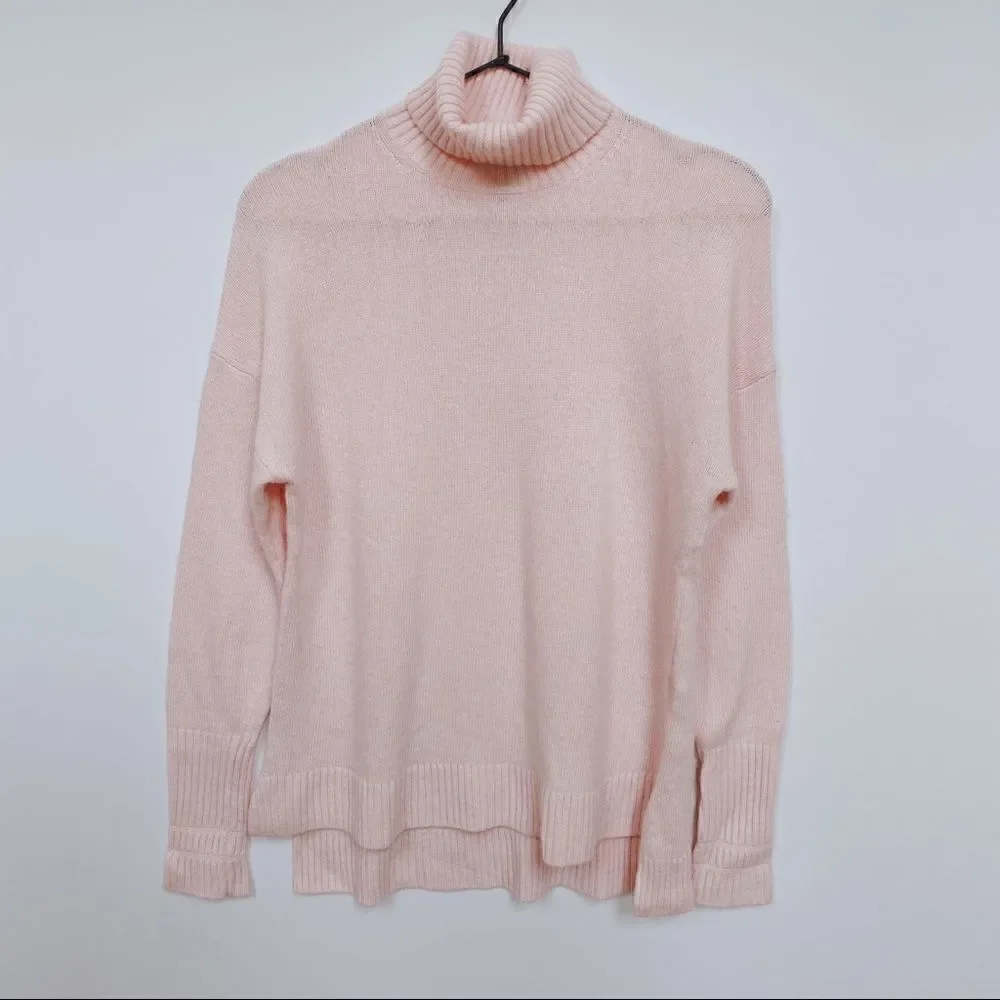 J. Crew Wool Blend Turtleneck Sweater Light Pastel Pink S